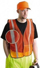 OccuNomix - Size XL High Visibility Orange Mesh General Purpose Vest - 44 to 46" Chest, Hook & Loop Closure, 1 Pocket, Polyester - All Tool & Supply