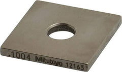 Mitutoyo - 0.1004" Square Steel Gage Block - Accuracy Grade 0, Includes Certificate of Inspection - All Tool & Supply