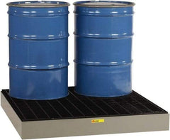 Little Giant - 66 Gal Sump, 6,000 Lb Capacity, 4 Drum, Steel Spill Deck or Pallet - 51" Long x 51" Wide x 6-1/2" High - All Tool & Supply