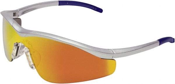 MCR Safety - Fire Mirror Lenses, Framed Safety Glasses - Scratch Resistant, Size Universal, Wrap Around - All Tool & Supply