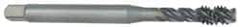 OSG - 1-1/4 - 7 UNC 4 Flute 2B Modified Bottoming Spiral Flute Tap - Vanadium High Speed Steel, Oxide Finish, 180mm OAL, Right Hand Flute, Right Hand Thread - All Tool & Supply