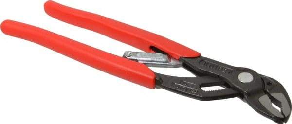 Knipex - 10" OAL, 1-1/4" Max Capacity, 1" Jaw Length, 19 Position Adjustable Tongue & Groove Pliers - Self-Gripping V-Jaws, Standard Head, Plastic Coated Handles - All Tool & Supply