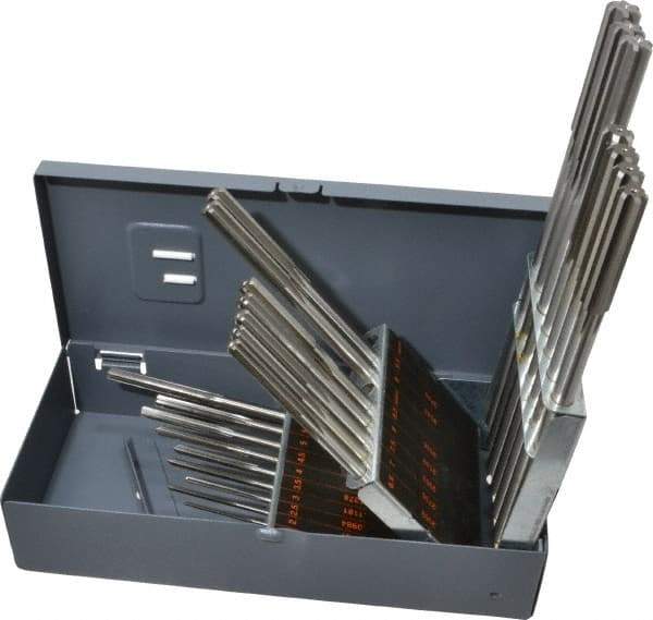 Made in USA - 1mm to 13mm, Chucking Reamer Set - Straight Flute, Right Hand Cut, 25 Pieces - All Tool & Supply