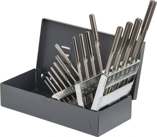 Made in USA - 1/16" to 1/2", Chucking Reamer Set - Straight Flute, Right Hand Cut, 15 Pieces - All Tool & Supply