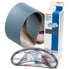 Sait - 1/2" Wide x 12" OAL, 60 Grit, Zirconia Alumina Abrasive Belt - Zirconia Alumina, Medium, Coated, H Weighted Cloth Backing - All Tool & Supply