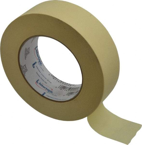 Intertape - 36mm Wide x 60 Yd Long Tan Paper Masking Tape - Series PG5, 6.3 mil Thick, 25 In/Lb Tensile Strength - All Tool & Supply