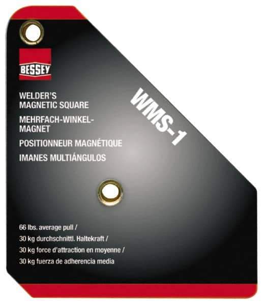 Bessey - 3-3/4" Wide x 3/4" Deep x 4-3/8" High Magnetic Welding & Fabrication Square - 66 Lb Average Pull Force - All Tool & Supply