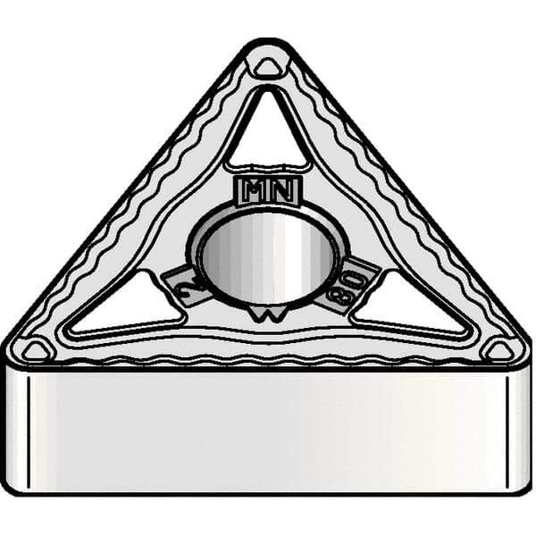 Kennametal - TNMG332 MN Grade KCP30B Carbide Turning Insert - TiOCN Finish, 60° Triangle, 3/8" Inscr Circle, 3/16" Thick, 1/32" Corner Radius - All Tool & Supply