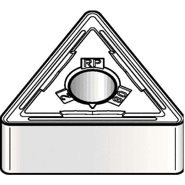 Kennametal - TNMG438 RP Grade KCK20 Carbide Turning Insert - TiCN/Al2O3 Finish, 60° Triangle, 1/2" Inscr Circle, 3/16" Thick, 1/8" Corner Radius - All Tool & Supply