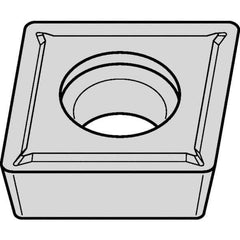 Kennametal - CPMT32.51 LF Grade KCP30 Carbide Turning Insert - TiN/TiCN/Al2O3 Finish, 80° Diamond, 3/8" Inscr Circle, 5/32" Thick, 1/64" Corner Radius - All Tool & Supply