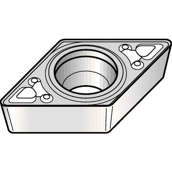 Kennametal - DCMT32.53 MF Grade KCK20B Carbide Turning Insert - TiOCN Finish, 55° Diamond, 3/8" Inscr Circle, 5/32" Thick, 3/64" Corner Radius - All Tool & Supply