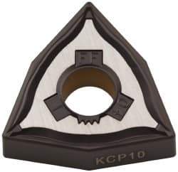 Kennametal - WNMG431 FF Grade KCP10 Carbide Turning Insert - TiCN/Al2O3 Finish, 80° Trigon, 1/2" Inscr Circle, 3/16" Thick, 1/64" Corner Radius - All Tool & Supply