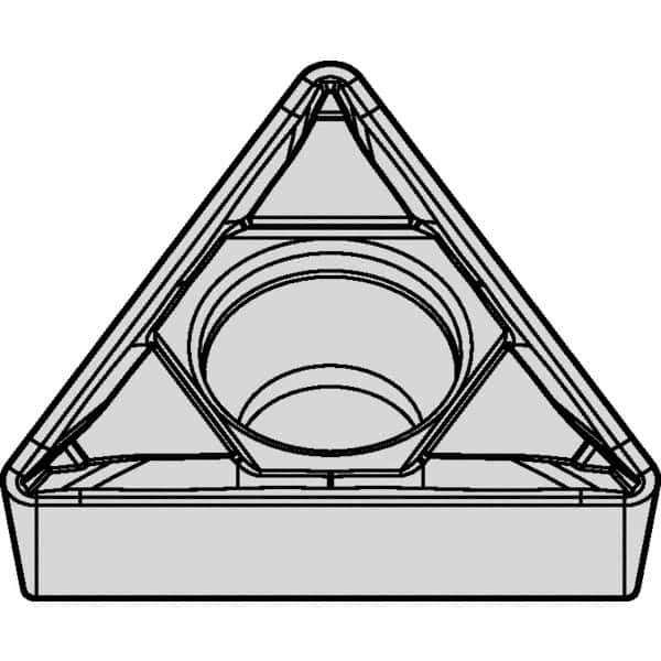 Kennametal - TCMT32.52 FP Grade KCU25 Carbide Turning Insert - TiAlN Finish, 60° Triangle, 3/8" Inscr Circle, 5/32" Thick, 1/32" Corner Radius - All Tool & Supply