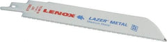 Lenox - 6" Long x 1" Thick, Bi-Metal Reciprocating Saw Blade - Straight Profile, 18 TPI, Toothed Edge - All Tool & Supply