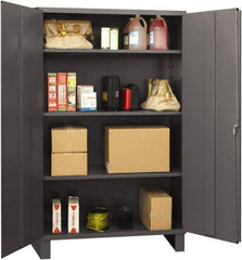 Durham - 3 Shelf Locking Storage Cabinet - Steel, 48" Wide x 24" Deep x 72" High, Gray - All Tool & Supply