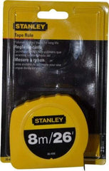 Stanley - 26' x 1" Yellow Blade Tape Measure - 1/32 & 1/16" & 1mm Graduation, Inch/Metric Graduation Style, Yellow Case - All Tool & Supply