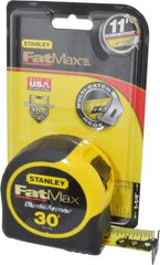 Stanley - 30' x 1-1/4" Yellow Blade Tape Measure - 1/16" Graduation, Inch Graduation Style, Yellow/Black Case - All Tool & Supply