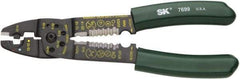 SK - 8-1/2" OAL, 10 AWG Capacity, Crimper/Cutter - 1" Jaw Length x 1/8" Jaw Width, Plastisol Handle - All Tool & Supply