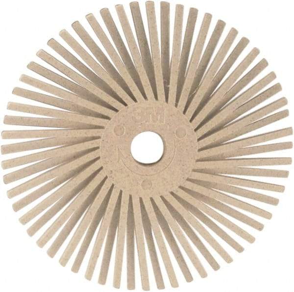 3M - 3" 120 Grit Ceramic Tapered Disc Brush - Fine Grade, Plain Hole Connector, 1" Trim Length, 0.37" Arbor Hole - All Tool & Supply