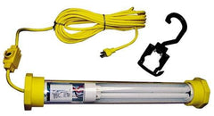 Made in USA - 120 Volt, 50 Watt, Electric, Fluorescent Portable Hook Work Light - 50' Cord, 1 Head, 4,300 Lumens, 32-1/4" Long - All Tool & Supply