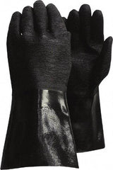 PIP - Size L (9), 14" Long, Supported, Neoprene Chemical Resistant Gloves - Textured Finish, Jersey Lined, Gauntlet Cuff, ANSI Cut Level 0, Puncture Level 1, Abrasion Level 3, Black - All Tool & Supply