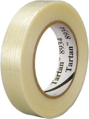 3M - 3/4" x 60 Yd Clear Rubber Adhesive Packaging Tape - Polypropylene Film Backing, 4 mil Thick, 100 Lb Tensile Strength, Series 8934 - All Tool & Supply