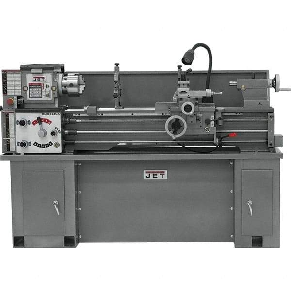 Jet - 13" Swing, 40" Between Centers, 230 Volt, Single Phase Bench Lathe - 5MT Taper, 2 hp, 60 to 1,240 RPM, 1-3/8" Bore Diam, 32" Deep x 45" High x 71" Long - All Tool & Supply