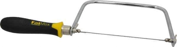 Stanley - 6-1/2" Steel Blade Coping Saw - ABS, TPR Handle, Ergonomic, 13-1/4" OAL, 4-3/4" Throat Depth - All Tool & Supply