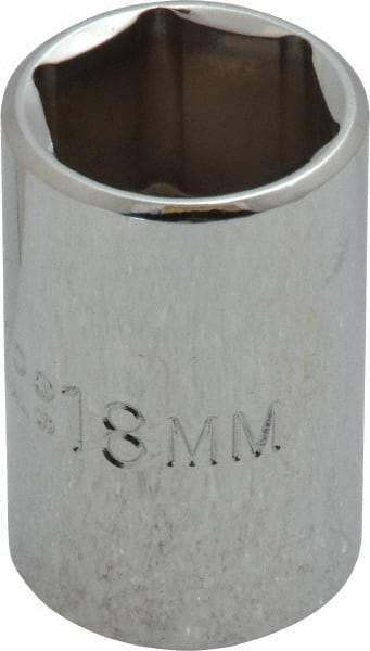 Proto - 1/2" Drive, Standard Hand Socket - 6 Points, 1-1/2" OAL, Chrome Finish - All Tool & Supply