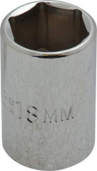 Proto - 1/2" Drive, Standard Hand Socket - 6 Points, 1-1/2" OAL, Chrome Finish - All Tool & Supply