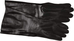 MCR Safety - Size L (9), 18" Long, 50 mil Thick, Supported, PVC Chemical Resistant Gloves - Textured Finish, Interlock Knit Lined, Black - All Tool & Supply