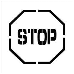 NMC - Stop Stencil - 0.06 Inch Thick, Polyethylene, English - All Tool & Supply