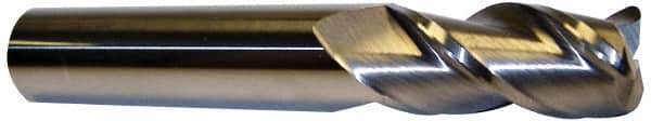 Accupro - 3/4", 3 Flute, Single End, Solid Carbide, 0.09" Corner Radius End Mill - 4" OAL, 40° Helix, Right Hand Flute, 1-1/2" LOC, Right Hand Cut - All Tool & Supply