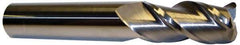 Accupro - 5/8", 3 Flute, Single End, Solid Carbide, 0.06" Corner Radius End Mill - 3-1/2" OAL, 40° Helix, Right Hand Flute, 1-1/4" LOC, Right Hand Cut - All Tool & Supply