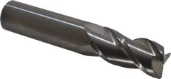 Accupro - 3/4", 3 Flute, Single End, Solid Carbide, 0.045" Corner Radius End Mill - 4" OAL, 40° Helix, Right Hand Flute, 1-1/2" LOC, Right Hand Cut - All Tool & Supply