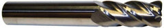 Accupro - 3/8" Diam 4 Flute Solid Carbide 0.015" Corner Radius End Mill - All Tool & Supply