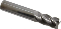 Accupro - 5/8", 4 Flute, Single End, Solid Carbide, 0.01" Corner Radius End Mill - 3-1/2" OAL, 40° Helix, Right Hand Flute, 1-1/4" LOC, Right Hand Cut - All Tool & Supply