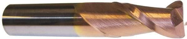 Accupro - 5/8", 2 Flute, Single End, Solid Carbide, 0.02" Corner Radius End Mill - 3-1/2" OAL, 40° Helix, Right Hand Flute, 1-1/4" LOC, Right Hand Cut - All Tool & Supply