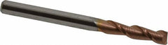 Accupro - 1/8", 2 Flute, Single End, Solid Carbide, 0.01" Corner Radius End Mill - 1-1/2" OAL, 40° Helix, Right Hand Flute, 1/2" LOC, Right Hand Cut - All Tool & Supply