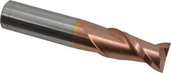 Accupro - 5/8", 2 Flute, Single End, Solid Carbide, 0.01" Corner Radius End Mill - 3-1/2" OAL, 40° Helix, Right Hand Flute, 1-1/4" LOC, Right Hand Cut - All Tool & Supply