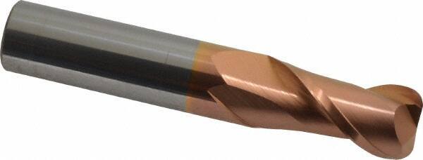 Accupro - 5/8", 2 Flute, Single End, Solid Carbide, 1/8" Corner Radius End Mill - 3-1/2" OAL, 40° Helix, Right Hand Flute, 1-1/4" LOC, Right Hand Cut - All Tool & Supply