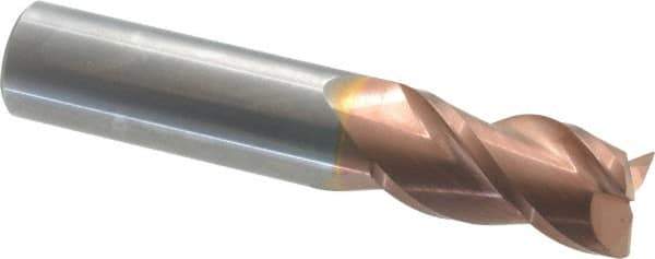 Accupro - 3/4", 3 Flute, Single End, Solid Carbide, 0.015" Corner Radius End Mill - 4" OAL, 40° Helix, Right Hand Flute, 1-1/2" LOC, Right Hand Cut - All Tool & Supply