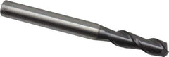 Accupro - 1/4", 2 Flute, Single End, Solid Carbide, 0.01" Corner Radius End Mill - 2-1/2" OAL, 40° Helix, Right Hand Flute, 3/4" LOC, Right Hand Cut - All Tool & Supply