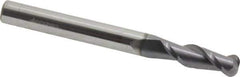 Accupro - 1/4", 2 Flute, Single End, Solid Carbide, 0.09" Corner Radius End Mill - 2-1/2" OAL, 40° Helix, Right Hand Flute, 3/4" LOC, Right Hand Cut - All Tool & Supply