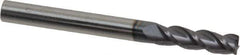 Accupro - 3/16", 3 Flute, Single End, Solid Carbide, 0.015" Corner Radius End Mill - 2" OAL, 40° Helix, Right Hand Flute, 5/8" LOC, Right Hand Cut - All Tool & Supply