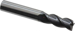 Accupro - 3/8", 3 Flute, Single End, Solid Carbide, 0.02" Corner Radius End Mill - 2-1/2" OAL, 40° Helix, Right Hand Flute, 7/8" LOC, Right Hand Cut - All Tool & Supply