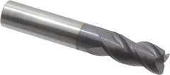 Accupro - 1/2", 3 Flute, Single End, Solid Carbide, 0.06" Corner Radius End Mill - 3" OAL, 40° Helix, Right Hand Flute, 1" LOC, Right Hand Cut - All Tool & Supply