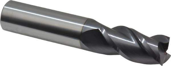 Accupro - 3/4", 3 Flute, Single End, Solid Carbide, 0.015" Corner Radius End Mill - 4" OAL, 40° Helix, Right Hand Flute, 1-1/2" LOC, Right Hand Cut - All Tool & Supply