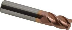 Accupro - 3/8", 4 Flute, Single End, Solid Carbide, 0.09" Corner Radius End Mill - 2" OAL, 40° Helix, Right Hand Flute, 5/8" LOC, Right Hand Cut - All Tool & Supply