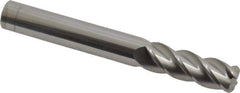 Accupro - 3/8", 4 Flute, Single End, Solid Carbide, 0.09" Corner Radius End Mill - 3" OAL, 40° Helix, Right Hand Flute, 1-1/8" LOC, Right Hand Cut - All Tool & Supply